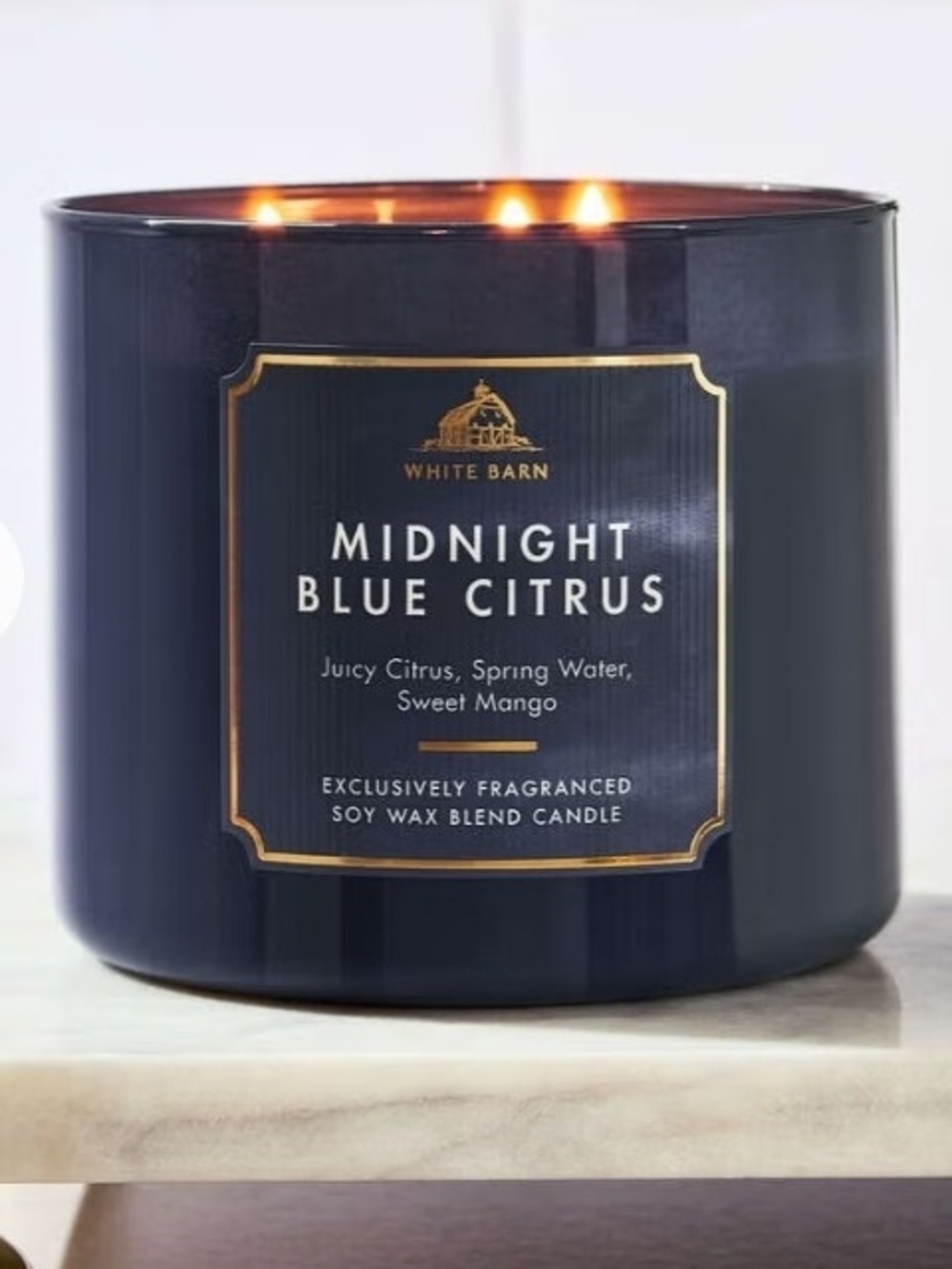 White Barn Midnight Blue Citrus 3-Wick Candle - Bath and Body Works